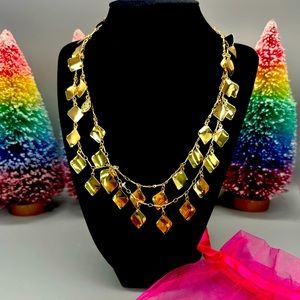 Lilly Pulitzer Gold Metallic Breezy Necklace NWT Dust Bag 🩷